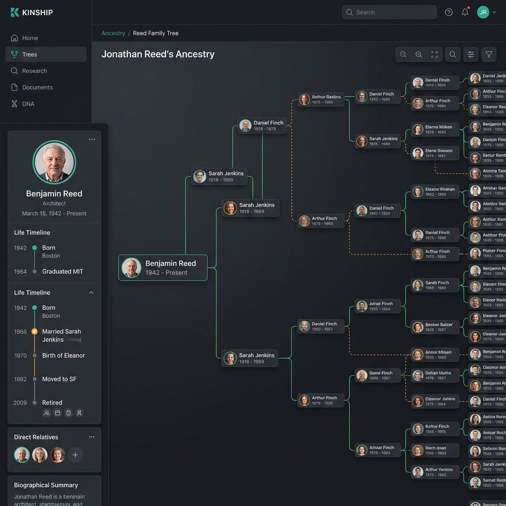 Dr. Tudor GenTree Dashboard UI Mockup